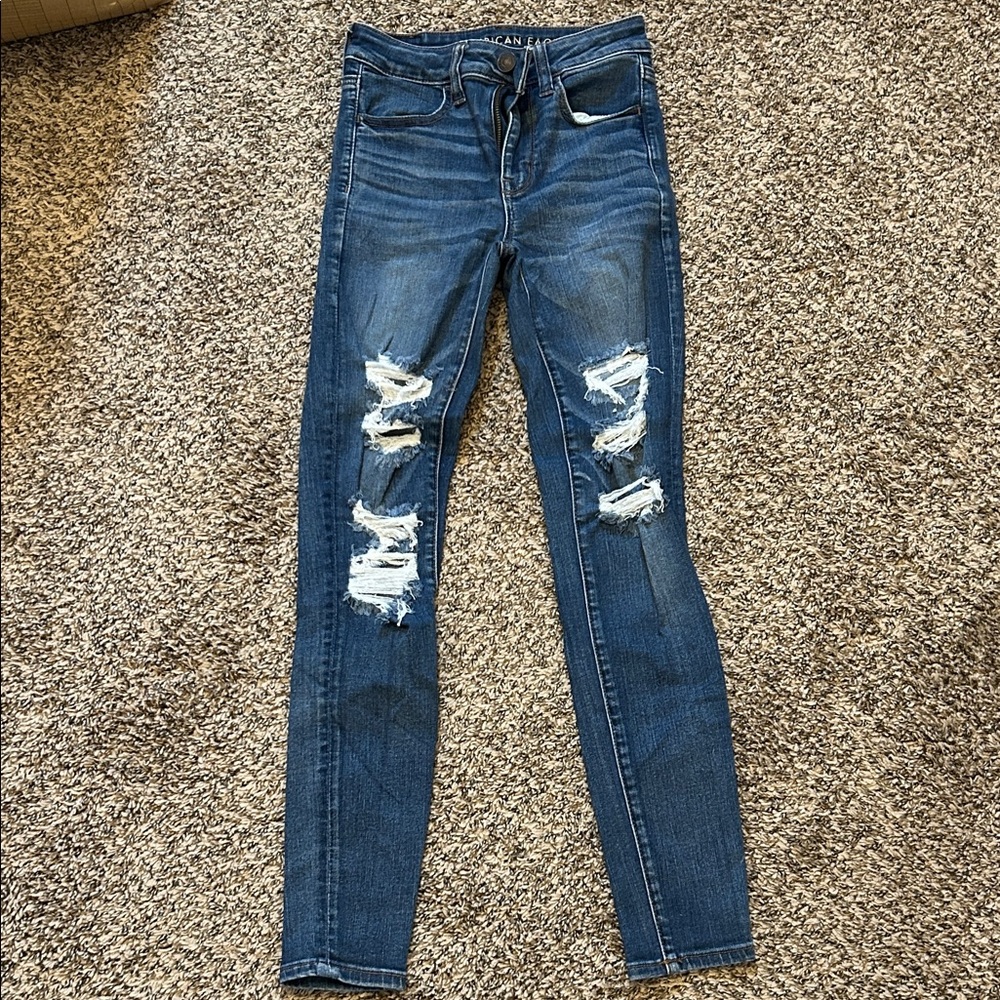 American Eagle Outfitters Ripped High Rise Jeggings